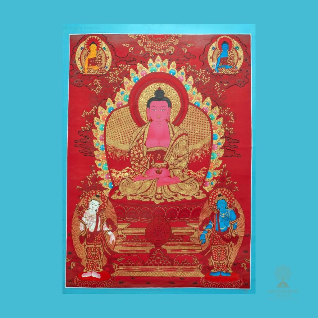 Amitabha Buddha Thangka — Hand-Painted Tibetan Buddhist Art
