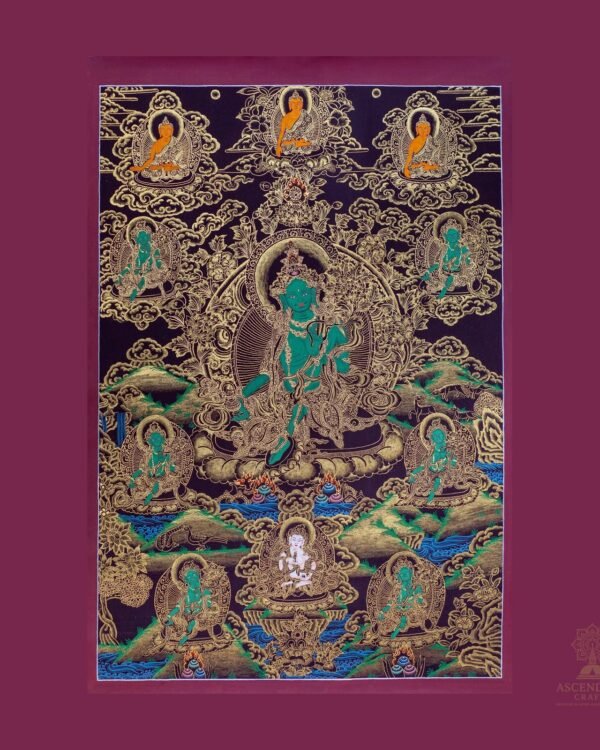 Green Tara Thangka Thangka — Hand-Painted Tibetan Buddhist Art