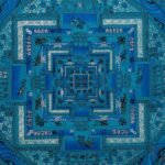 Silver Kalachakra Mandala Thangka — Hand-Painted Tibetan Buddhist Art