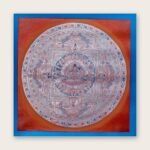 Silver Circle Mandala (Golo Mandala) Thangka — Hand-Painted Tibetan Buddhist Art