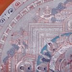 Silver Circle Mandala (Golo Mandala) Thangka — Hand-Painted Tibetan Buddhist Art