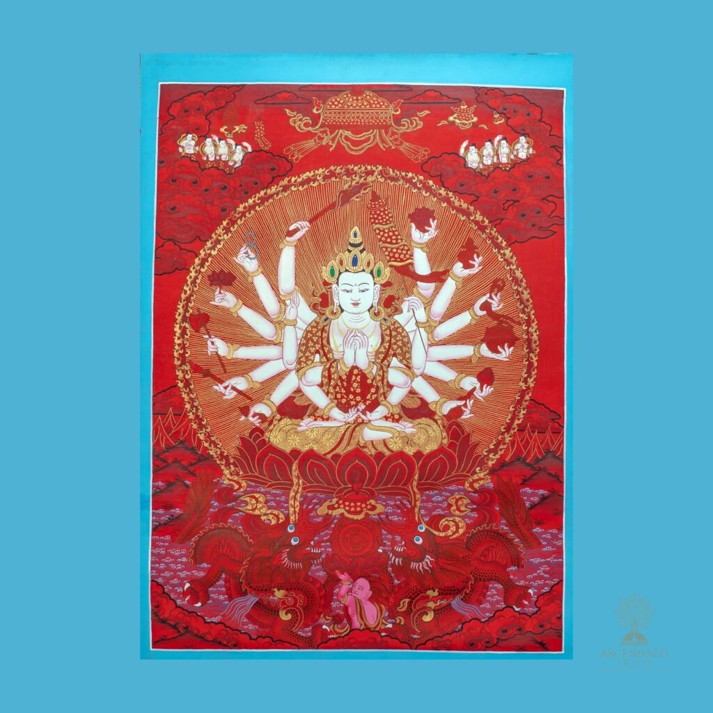 Tsundri (Cundi Thangka) Thangka — Hand-Painted Tibetan Buddhist Art