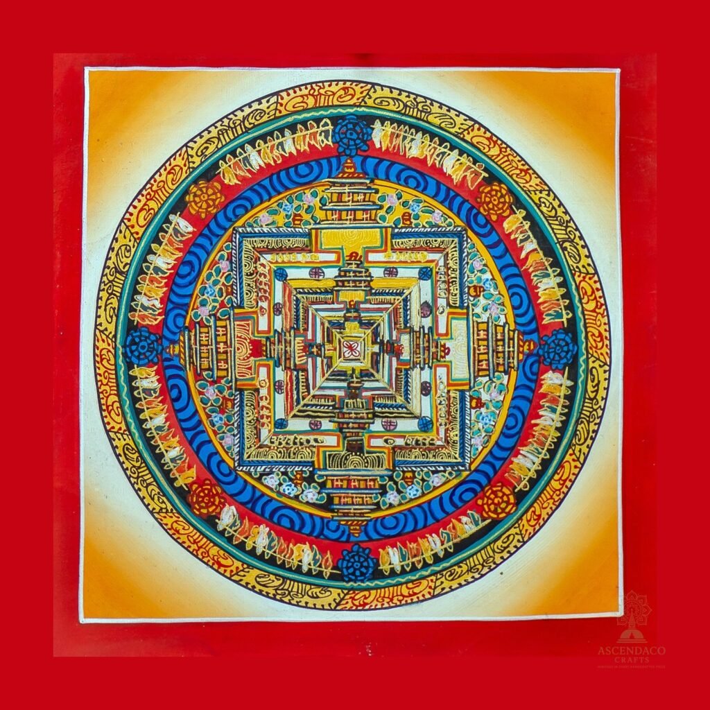Kalachakra Mandala Thangka — Hand-Painted Tibetan Buddhist Art