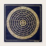 Black Mantra Mandala Thangka — Hand-Painted Tibetan Buddhist Art