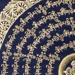 Black Mantra Mandala Thangka — Hand-Painted Tibetan Buddhist Art