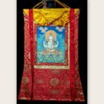 Chenrezig Brocade Thangka Thangka — Hand-Painted Tibetan Buddhist Art