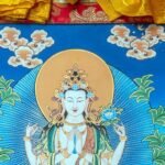 Chenrezig Brocade Thangka Thangka — Hand-Painted Tibetan Buddhist Art