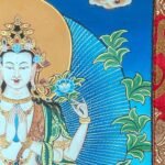 Chenrezig Brocade Thangka Thangka — Hand-Painted Tibetan Buddhist Art
