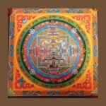 Border Kalachakra Mandala Thangka — Hand-Painted Tibetan Buddhist Art