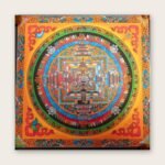 Border Kalachakra Mandala Thangka — Hand-Painted Tibetan Buddhist Art