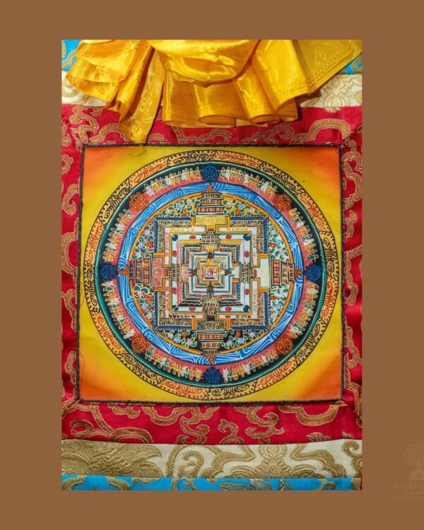 Brocade Kalachakra Mandala Thangka Thangka — Hand-Painted Tibetan Buddhist Art
