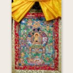 Brocade Buddhas Story Thankga Thangka — Hand-Painted Tibetan Buddhist Art