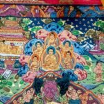 Brocade Buddhas Story Thankga Thangka — Hand-Painted Tibetan Buddhist Art