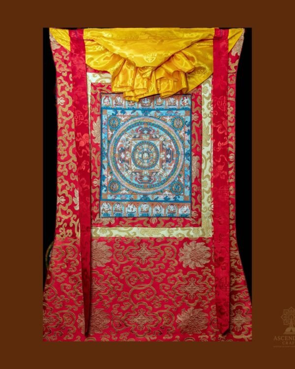 Brocade Traditional Mandala Thangka Thangka — Hand-Painted Tibetan Buddhist Art