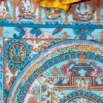 Brocade Traditional Mandala Thangka Thangka — Hand-Painted Tibetan Buddhist Art